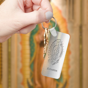 Virgen de Guadalupe Mor Mary Catholique Silver Nyckelring