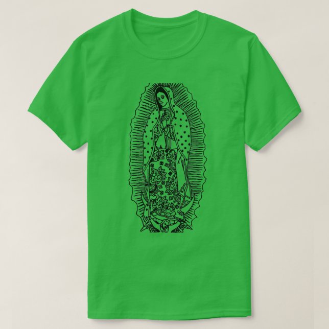 Virgen de Guadalupe Our Lady of Guadalupe Black an T Shirt (Design framsida)