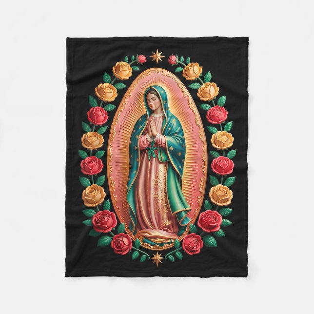 Virgen De Guadalupe Saint Mary Christian Religious Fleecefilt (Framsidan)