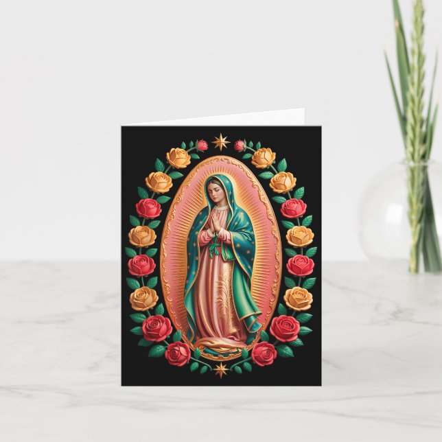 Virgen De Guadalupe Saint Mary Christian Religious Kort (Framsida)