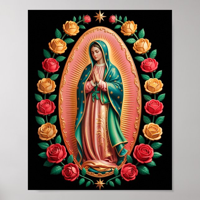 Virgen De Guadalupe Saint Mary Christian Religious Poster (Framsidan)