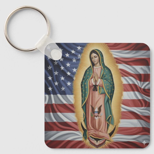 Virgen de Guadalupe - USA Nyckelring (Framsida)