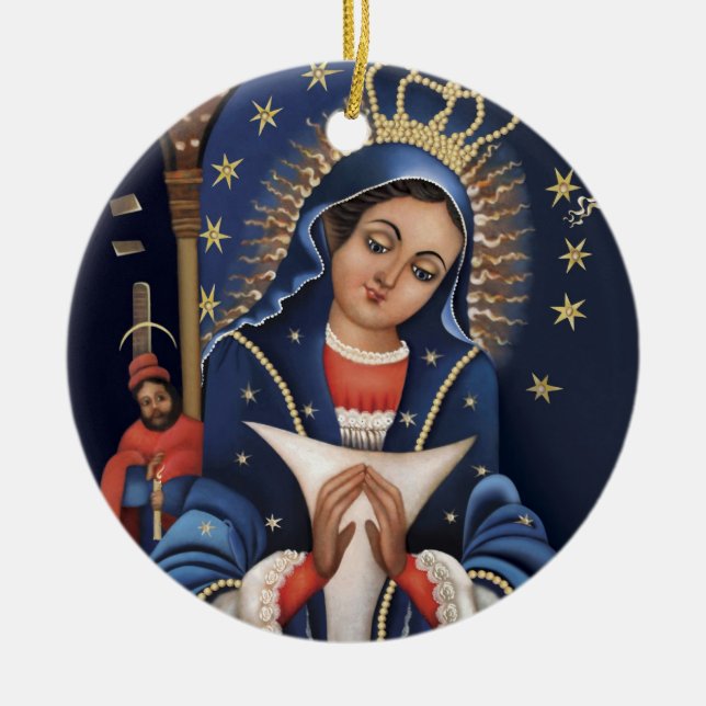 Virgen de la Altagracia Ornamentos Julgransprydnad Keramik (Framsidan)