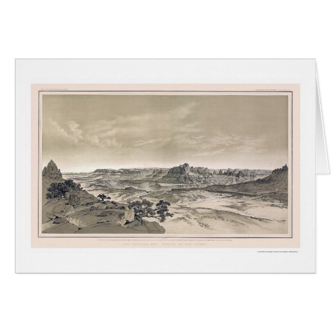 Virgen Grand Canyon Tryck av Dutton 1882 Hälsningskort (Framsidan Horizontal)