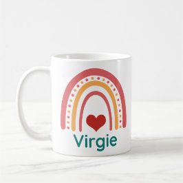 Virgie Namn Vintage Boho Rainbow Kaffemugg