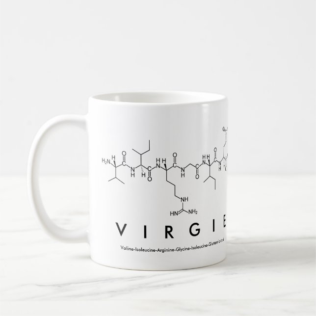 Virgie peptide namn mugg (Vänster)