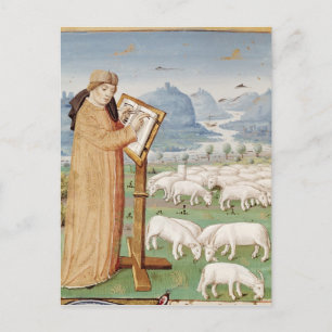 Virgil Write in a Fält of Sheep and getts Vykort