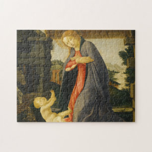 Virgin Adoring Child Sandro Botticelli Painting Pussel