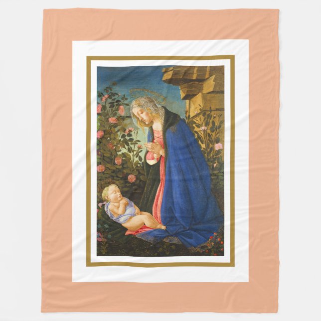 VIRGIN ADORING SLEEPING CHRIST CHILD FLEECEFILT (Framsidan)