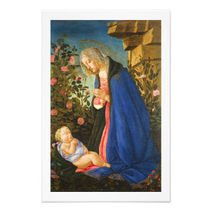 VIRGIN ADORING SLEEPING CHRIST CHILD FOTOTRYCK