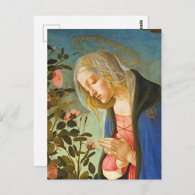 VIRGIN ADORING SLEEPING CHRIST CHILD VYKORT (Fram/baksida)