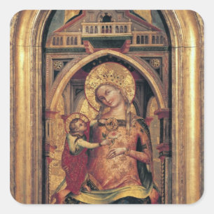 Virgin and Child, 1372 Fyrkantigt Klistermärke