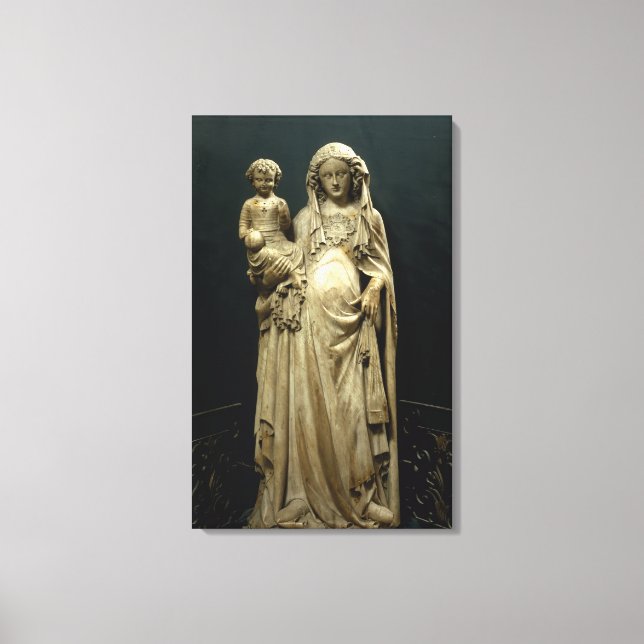 Virgin and Child, c.1375 (alabaster) Canvastryck (Framsida)