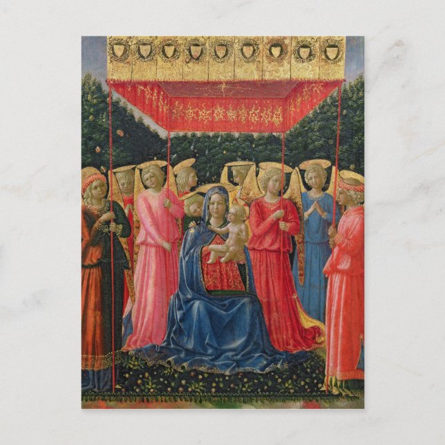 Virgin and Child with Änglar, c.1440-50 Vykort (Framsida)