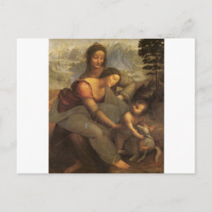 Virgin and Child with St Anne and Lamb by Davinci Vykort