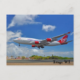 Virgin Atlantic Landing i Tobago Vykort