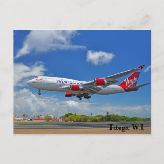 Virgin Atlantic Landing i Tobago Vykort