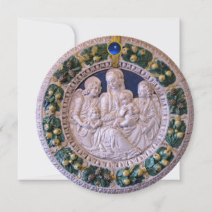 VIRGIN CHILD AND ÄNGLAR BLOMMIGT KRONA Jul Inbjudningar