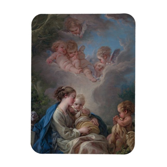 Virgin & Child med Saint John the Baptist Magnet (Vertikal)