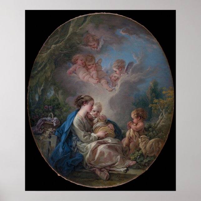 Virgin & Child med Saint John the Baptist Poster (Framsidan)