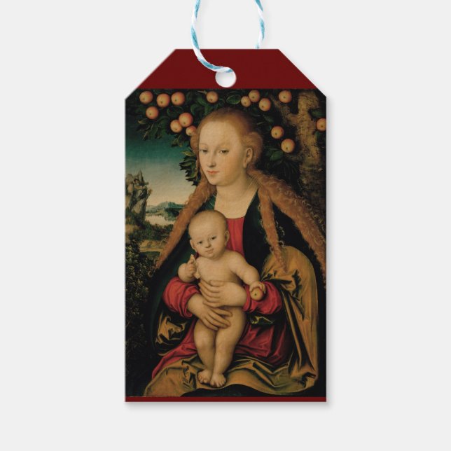 Virgin Child under Apple Träd Cranach Presentetikett (Framsidan)