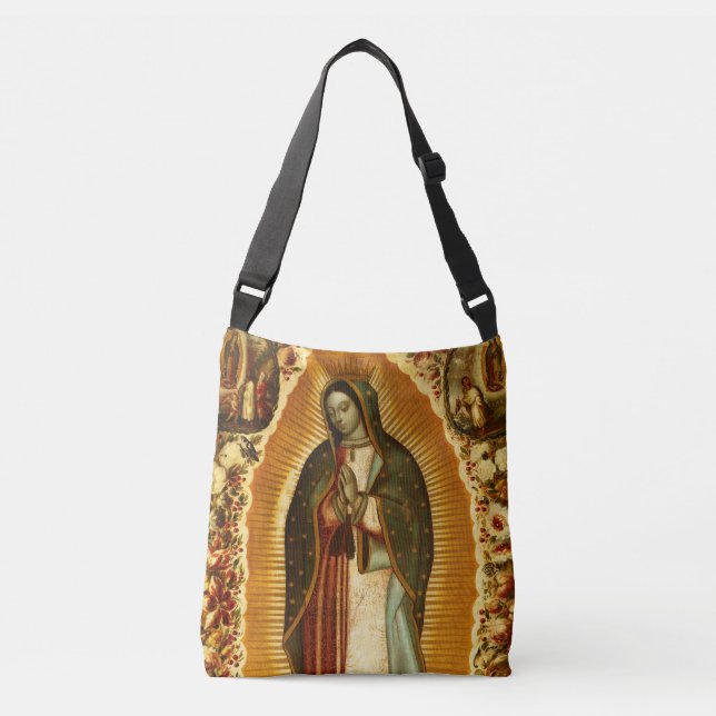 Virgin från Guadalupe Vår Dam Mor Mary Crossbody Axelväska (Framsida)