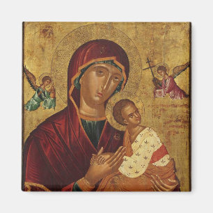 Virgin från Ikonen Passion Theotokos Kristus Child Magnet