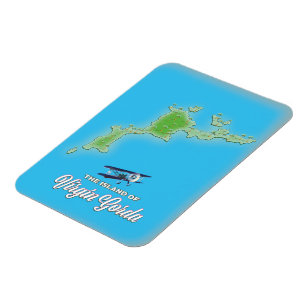 Virgin Gorda Karta Magnet