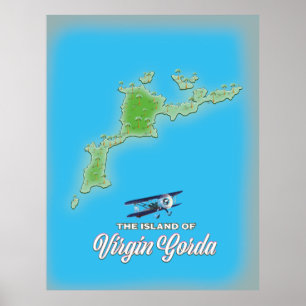 Virgin Gorda Karta Poster