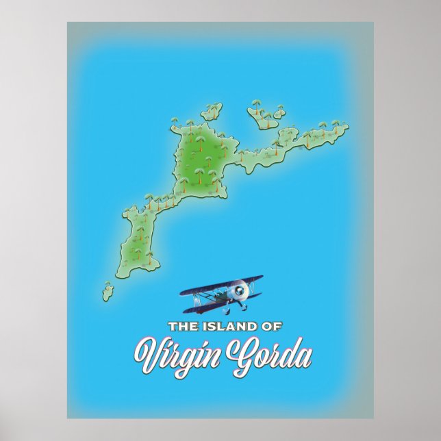 Virgin Gorda Karta Poster (Framsidan)