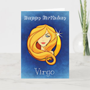 Virgin grattis på födelsedagen Våg Zodiac Horoscop Kort