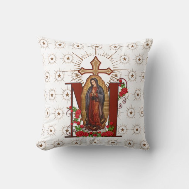 Virgin Guadalupe katolsk Religiösa Marian Kor Kudde (Framsida)