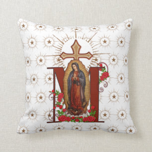Virgin Guadalupe katolsk Religiösa Marian Kor Kudde