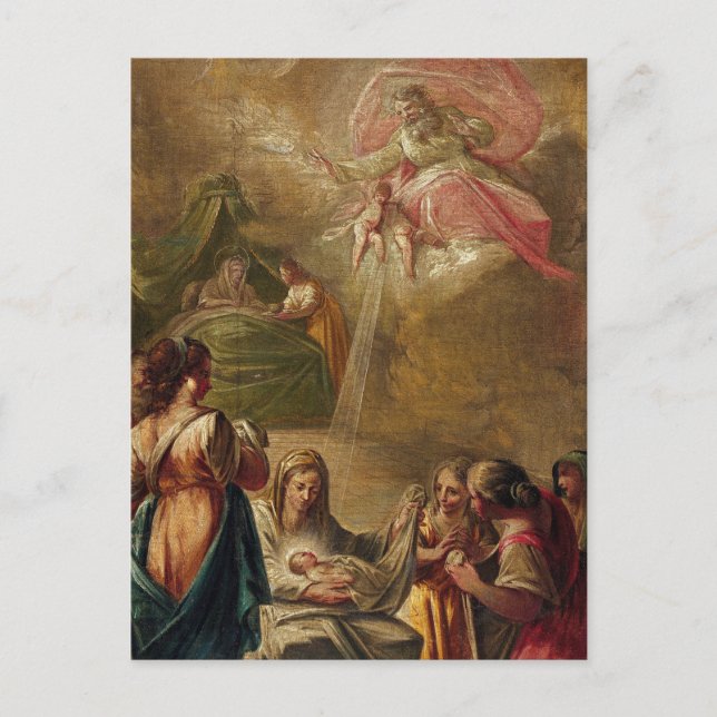 Virgin har fötts av Francesc Pla i Duran Vykort (Framsida)