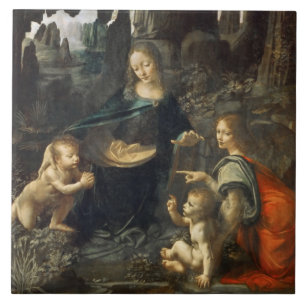 Virgin i Sten, Leonardo da Vinci Kakelplatta