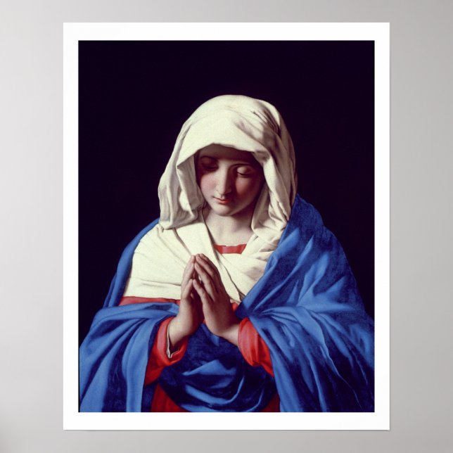 Virgin in Prayer, 1640-50 (olja på arbetsyta) Poster (Framsidan)