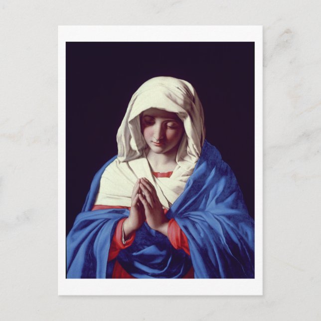 Virgin in Prayer, 1640-50 (olja på arbetsyta) Vykort (Framsida)