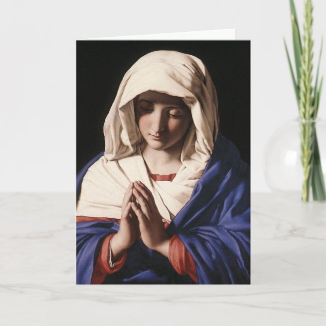 "Virgin in Prayer" av Sassoferrato (1640) Kort (Framsida)