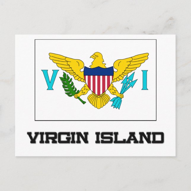 Virgin Island Flagga Vykort (Framsida)