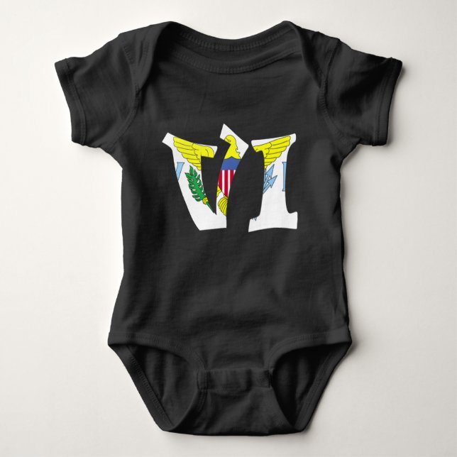 Virgin Islands Flag Baby Bodysuit One-Piece T Shirt (Framsida)