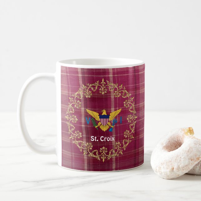 Virgin Islands Flagga St. Croix Madras Play Kaffemugg (Med munk)