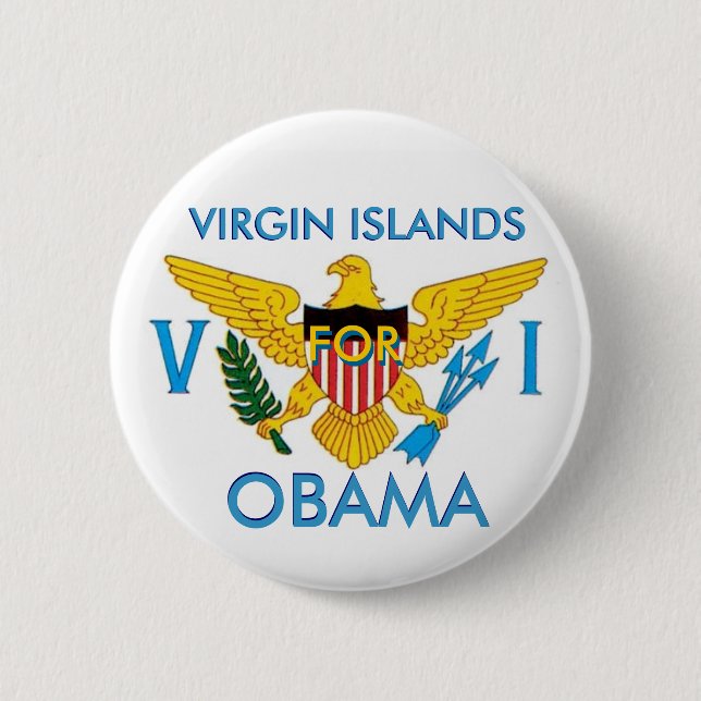 VIRGIN ISLANDS FÖR OBAMA knäppas Knapp (Framsida)