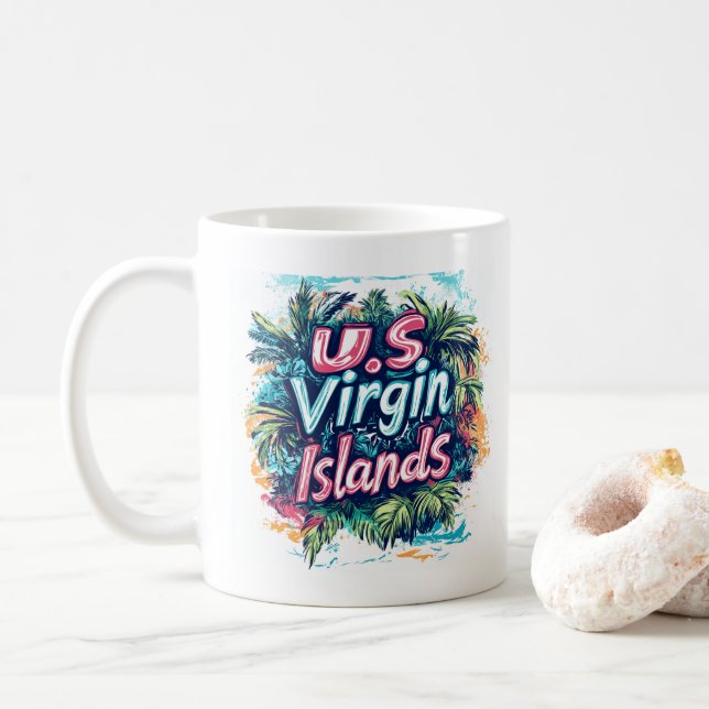 Virgin Islands Graffiti Vibes: Island Street Art Kaffemugg (Med munk)