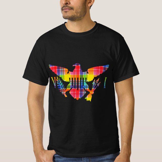 Virgin Islands Madras VI Flagga T Shirt (Framsida)