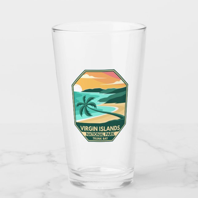 Virgin Islands nationalpark Minimal Retro Emblem Glaskopp (Framsida)