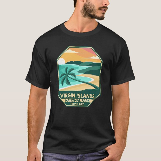 Virgin Islands nationalpark Minimal Retro Emblem T Shirt (Framsida)