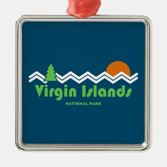 Virgin Islands nationalpark Retro Julgransprydnad Metall (Framsidan)