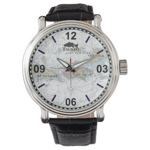 Virgin Islands Nautical Chart Watch Armbandsur