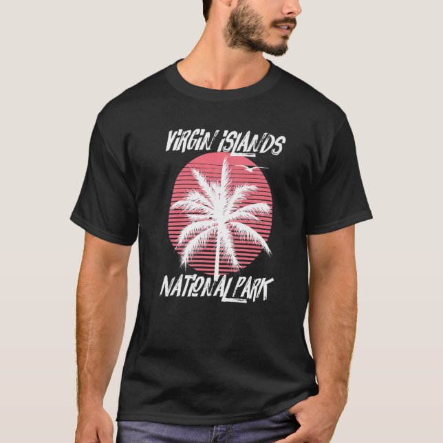 Virgin Islands Palm tree National Park St. John Sa T Shirt (Framsida)