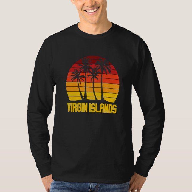 Virgin Islands St. John National Park Palm trees S T Shirt (Framsida)